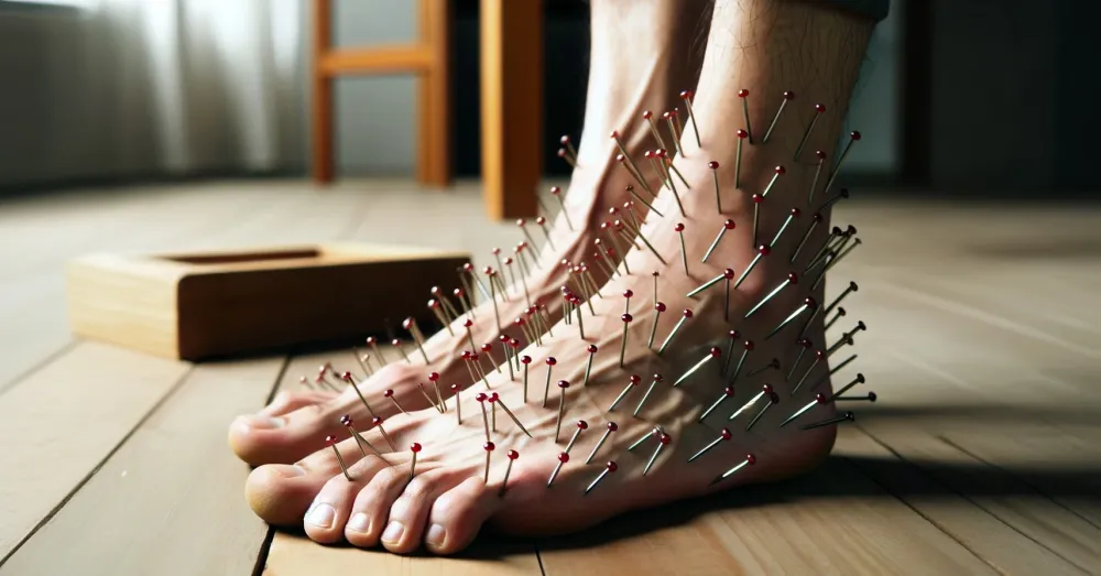 illustration of foot pain